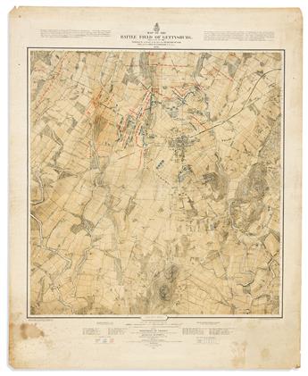 (CIVIL WAR.) John B. Bachelder. Map of the Battle Field of Gettysburg July 1st, 2nd, 3rd, 1863.